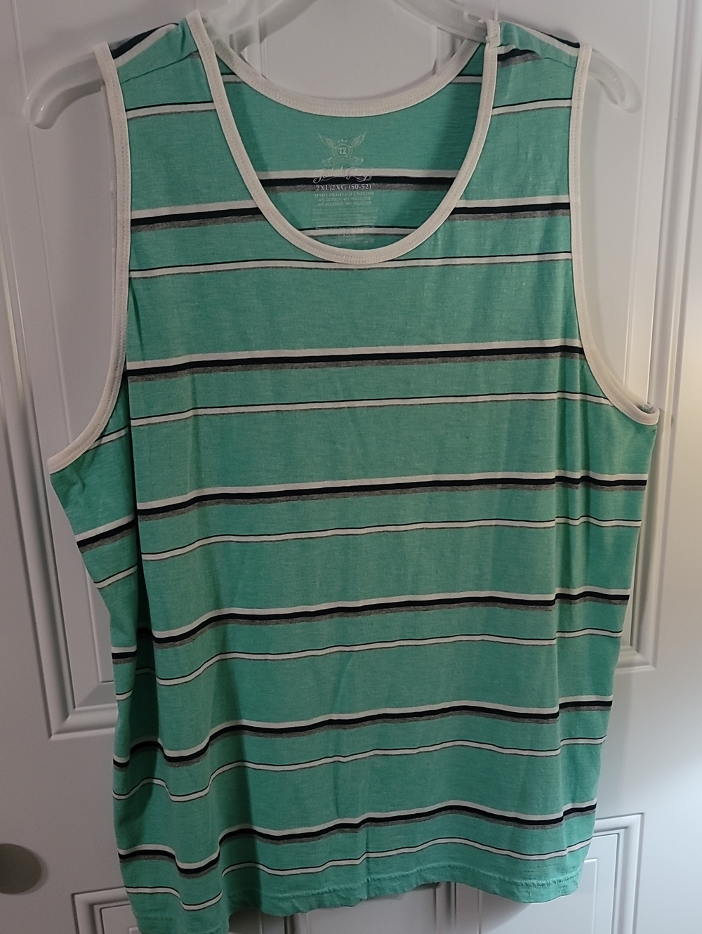 Faded Glory Mint Green Striped Tank Top